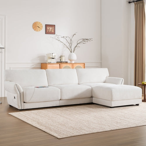 110' Modular Sectional Sofa, L-Shape with Extra-Wide Seat Cushion, USB