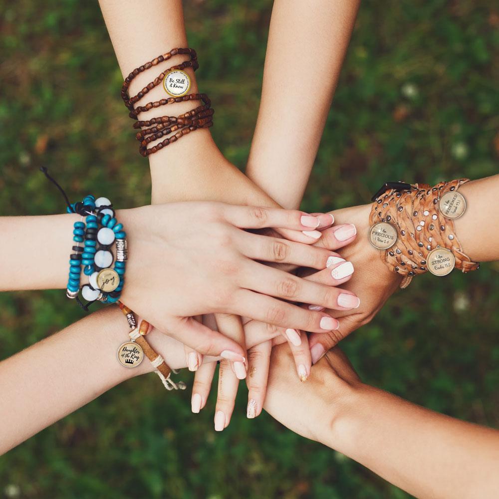 "Unfinished" Christian Glass Charm for Jewelry Making, 20mm, Gold or