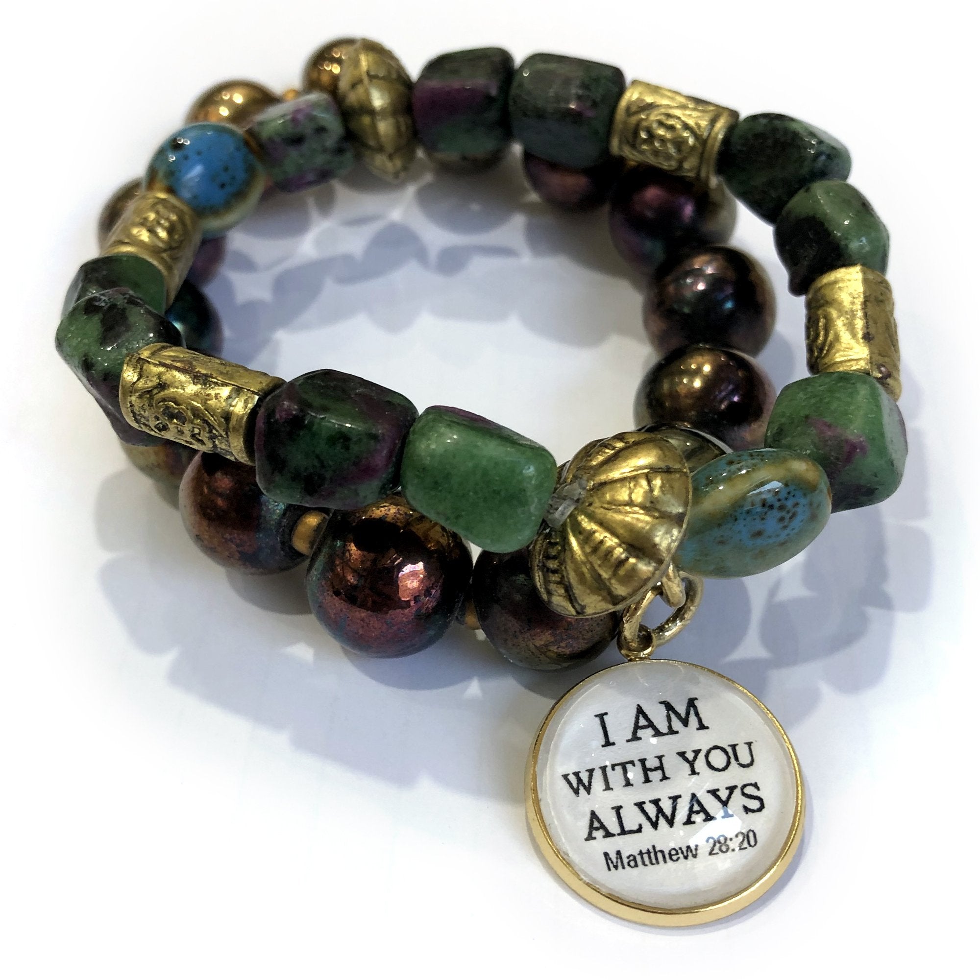 "Unfinished" Christian Glass Charm for Jewelry Making, 20mm, Gold or