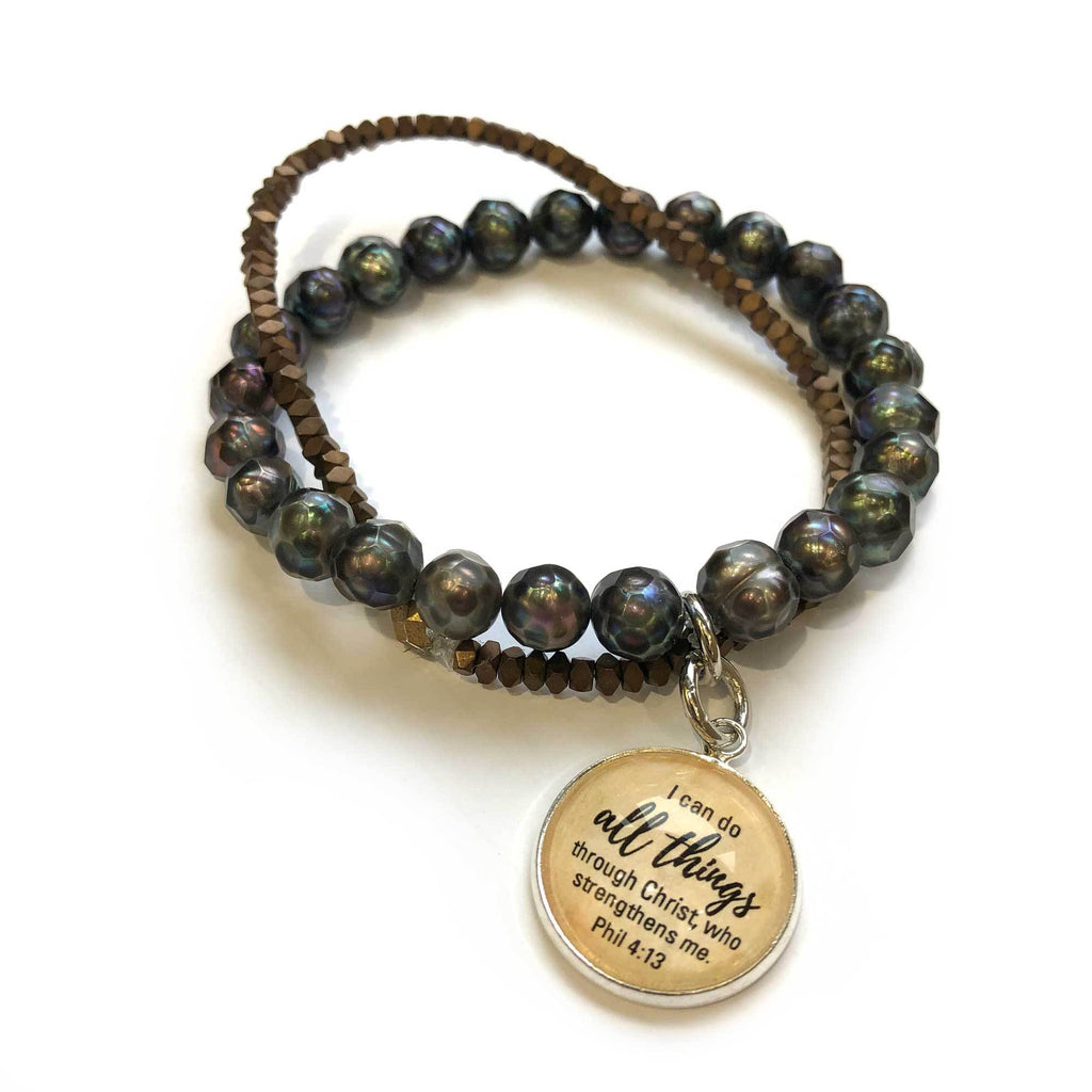 "Unfinished" Christian Glass Charm for Jewelry Making, 20mm, Gold or